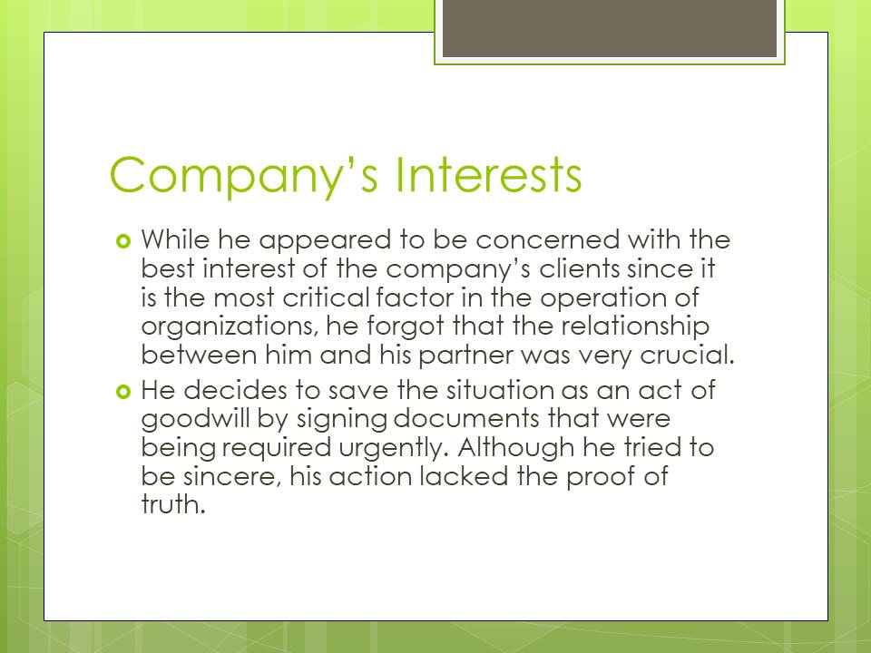 Company’s Interests