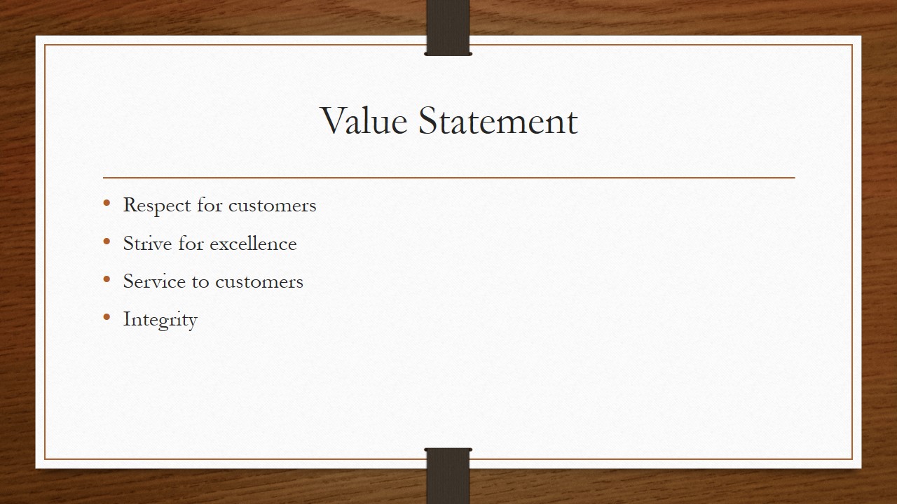 Value Statement