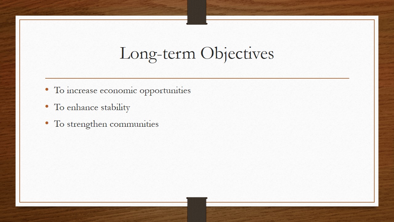 Long-term Objectives