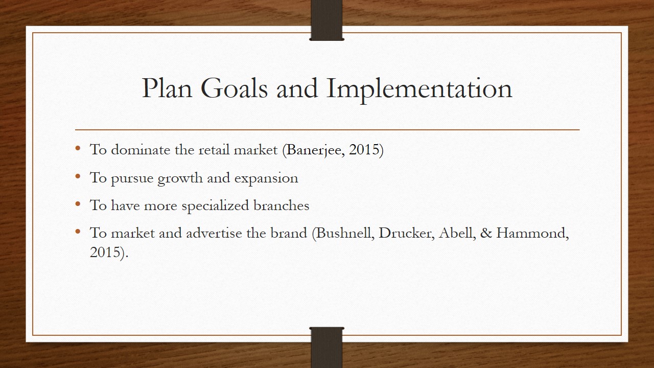 Plan Goals and Implementation