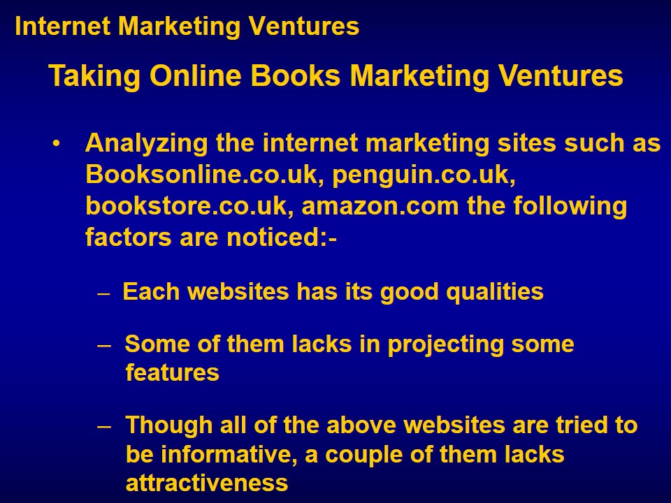 Taking Online Books Marketing Ventures