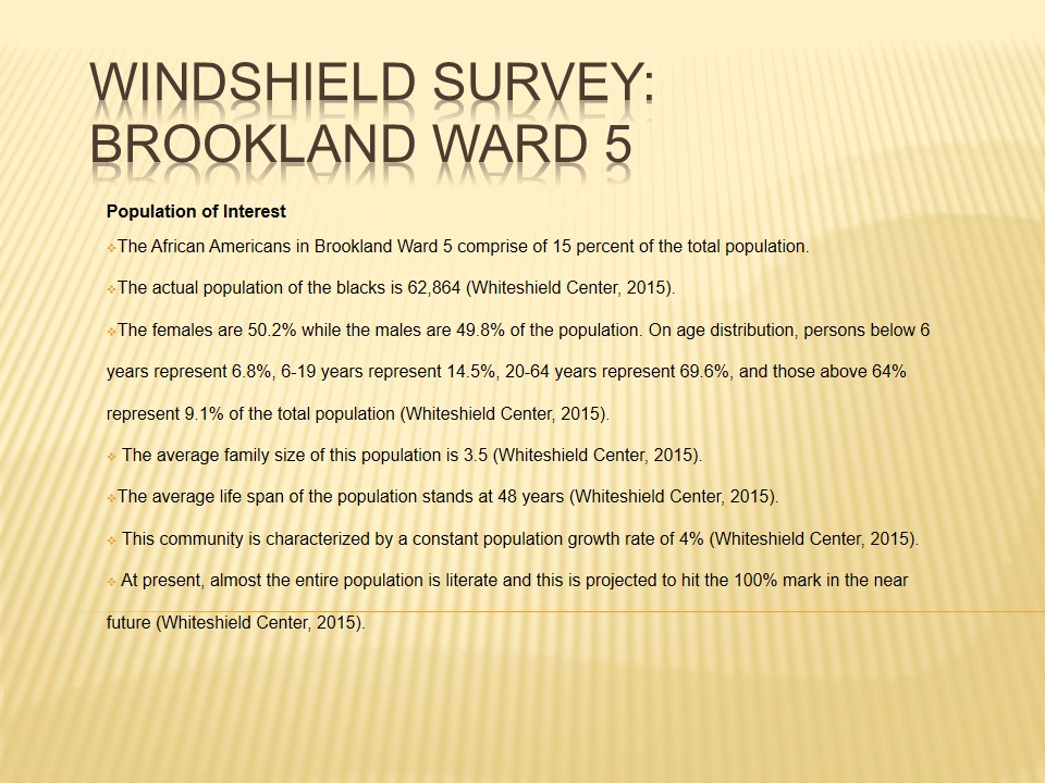Windshield Survey: Brookland Ward 5