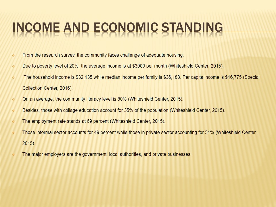 Income and economic standing