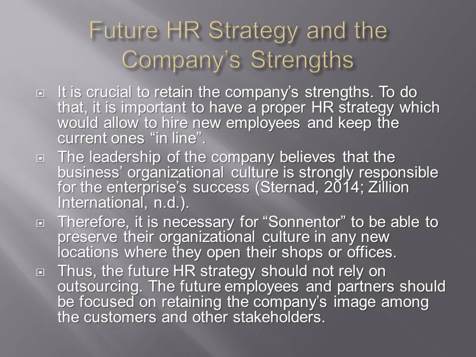 Future HR Strategy and the Company’s Strengths