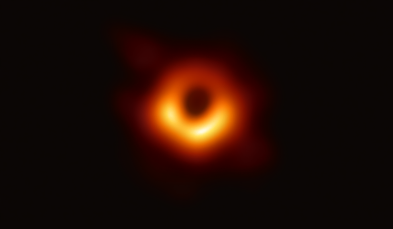 NASA photo of a supermassive black hole at the center of the M87 galaxy