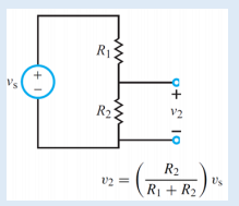 A typical circuit with two resistors in a series configuration