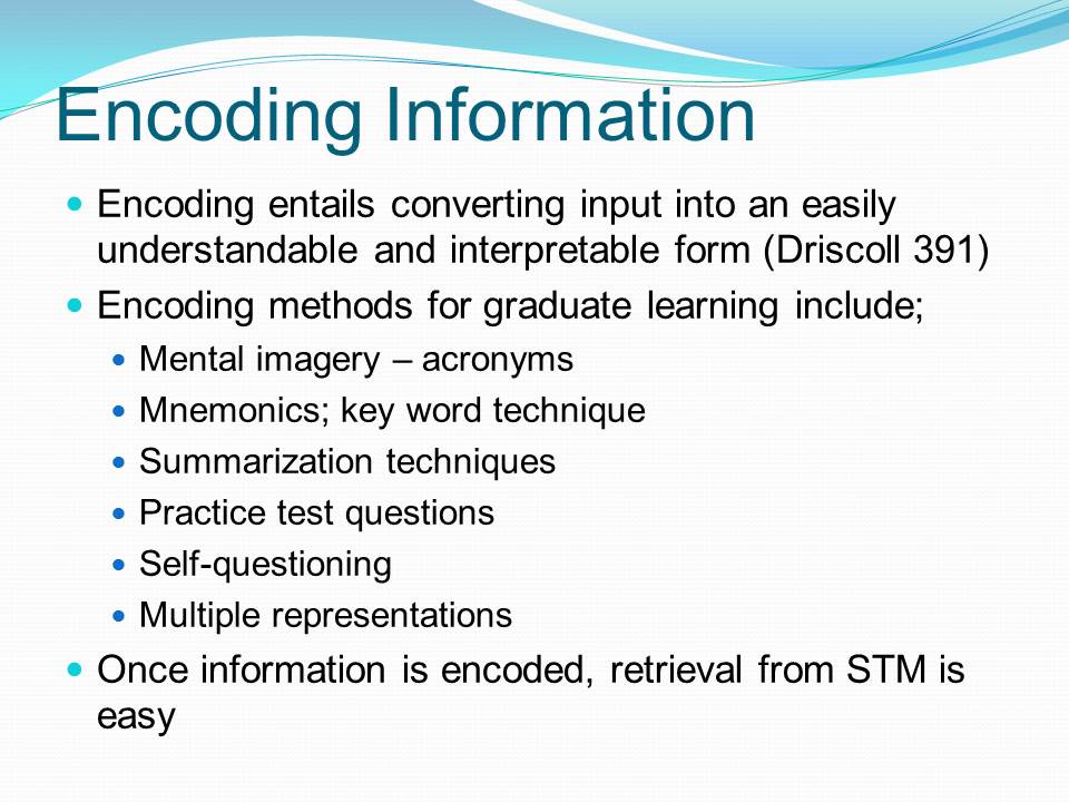 Encoding Information