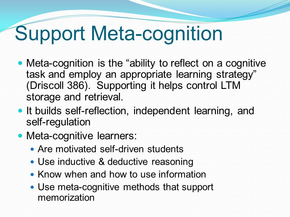 Support Meta-cognition