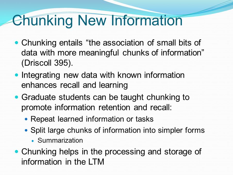 Chunking New Information