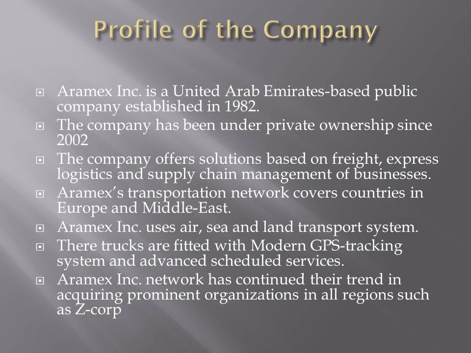 Profile of the Company