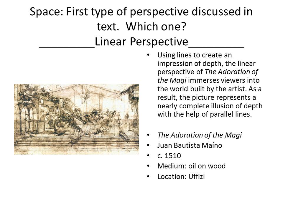 Space: First type of perspective discussed in text. Which one?