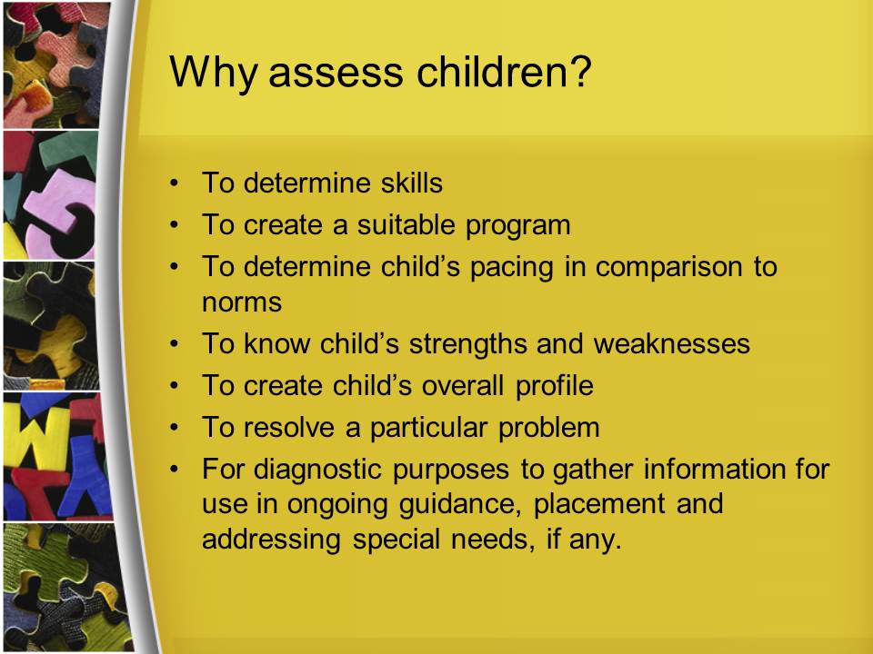 Why assess children?