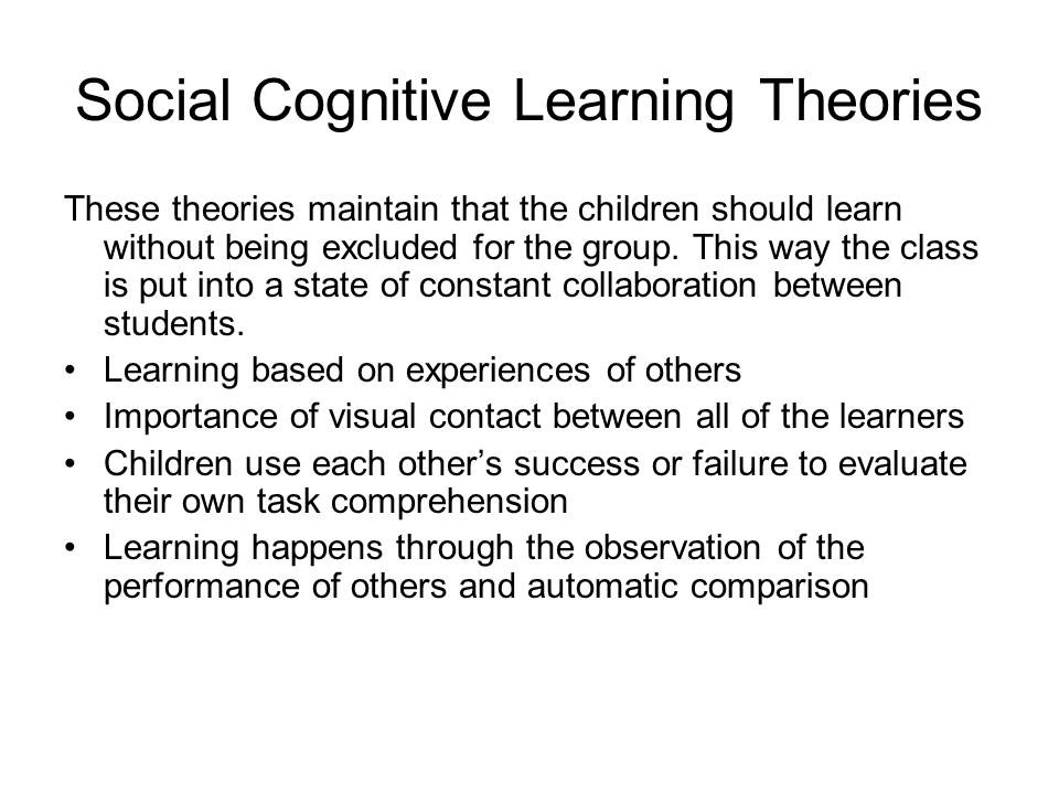 Social Cognitive Learning Theories