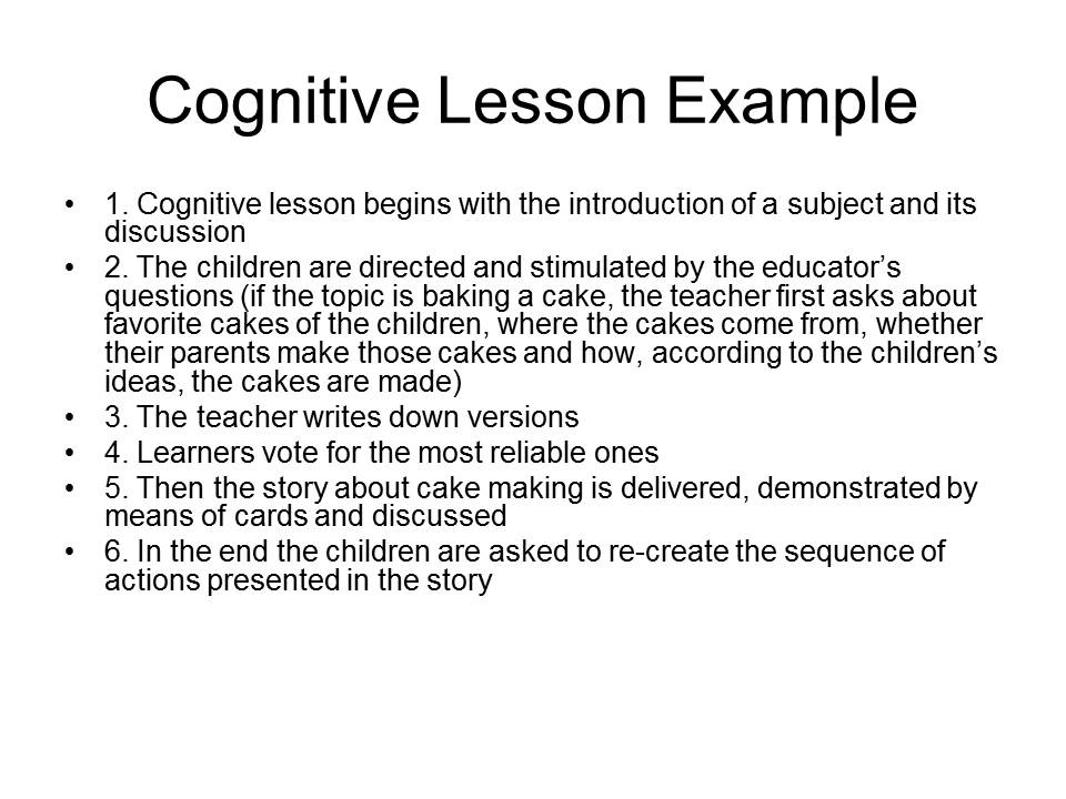 Cognitive Lesson Example
