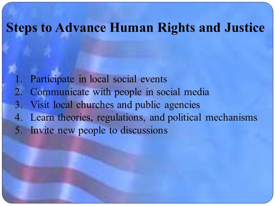 Steps to Advance Human Rights and Justice