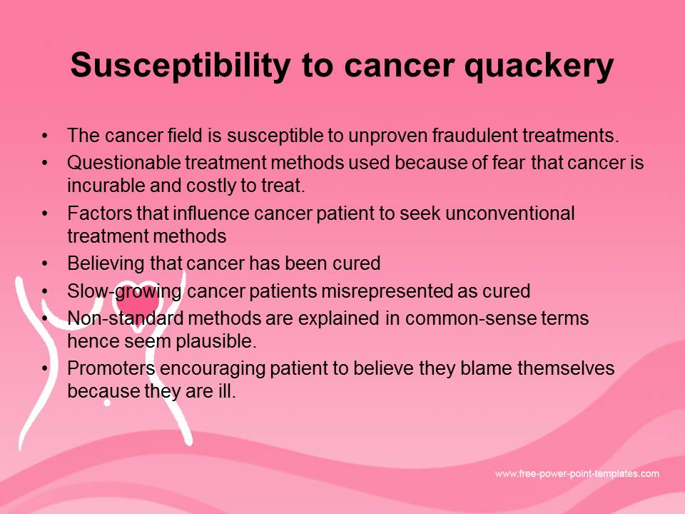 Susceptibility to cancer quackery