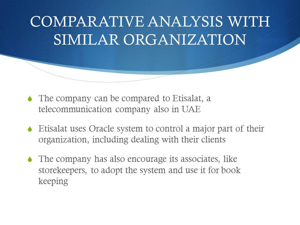 Comparative Analysis With Similar Organization