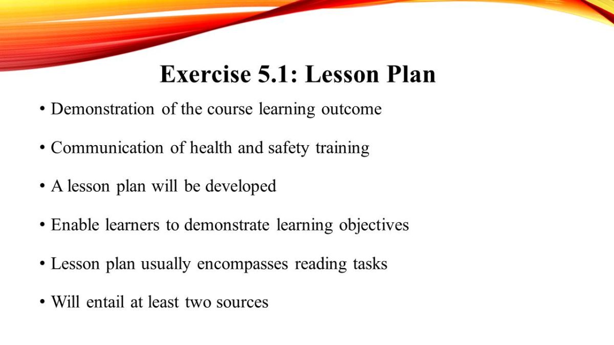 Exercise 5.1: Lesson Plan