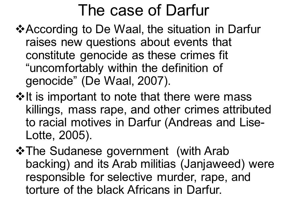 The case of Darfur