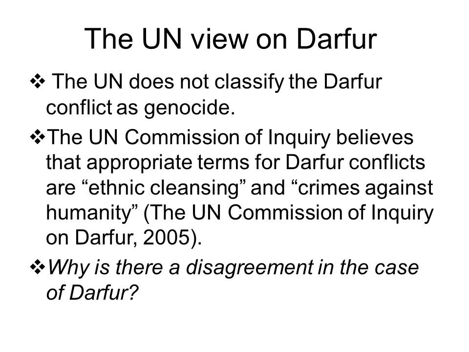 The UN view on Darfur