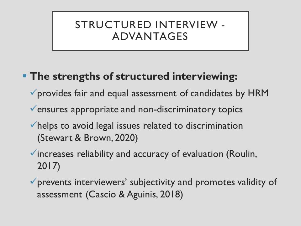 Structured interview - advantages