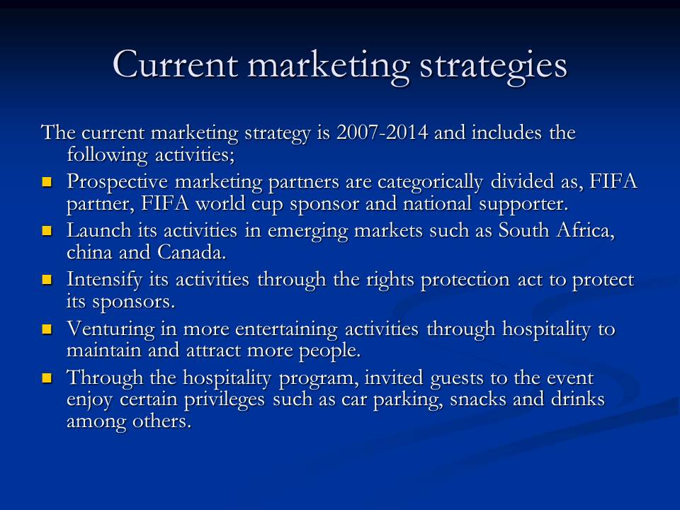 Current marketing strategies