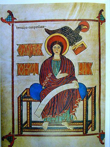A John the Evangelist page from the Lindisfarne Gospels