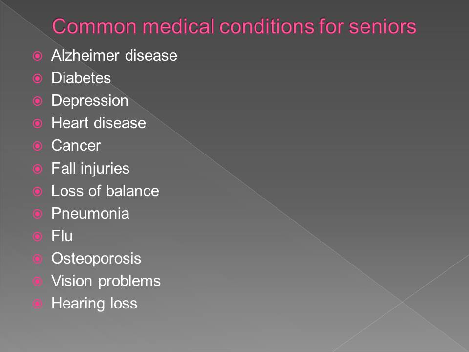 Common medical conditions for seniors
