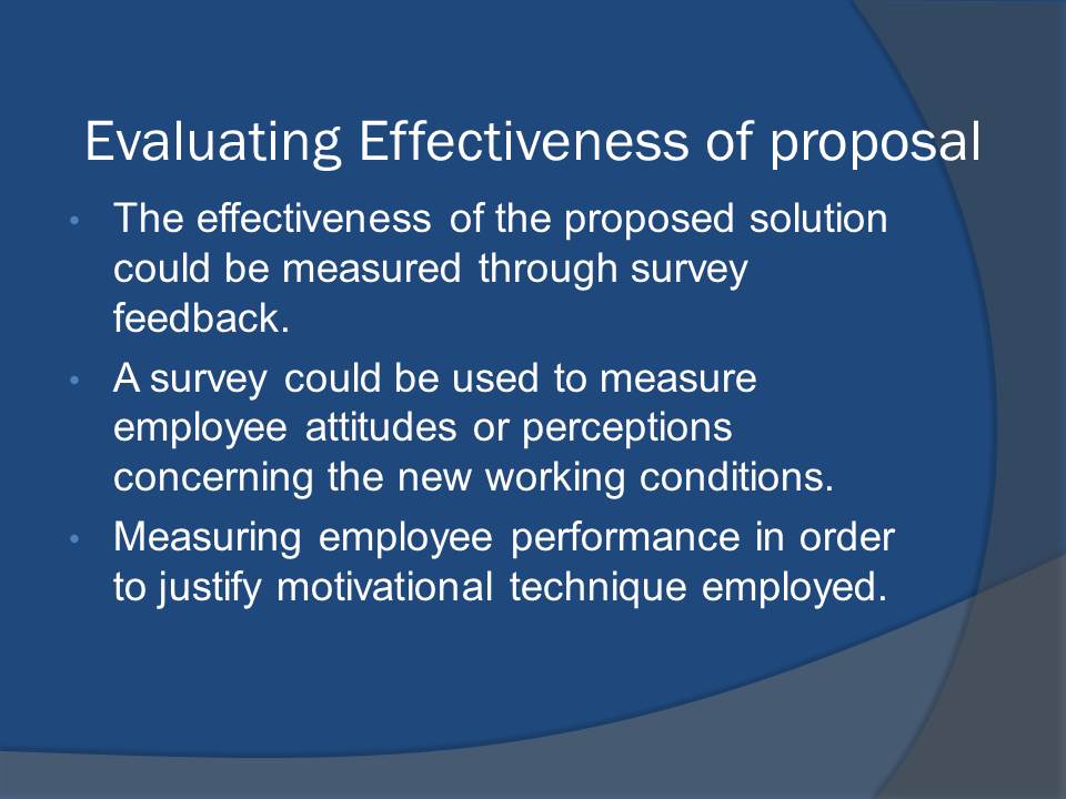 Evaluating Effectiveness of proposal