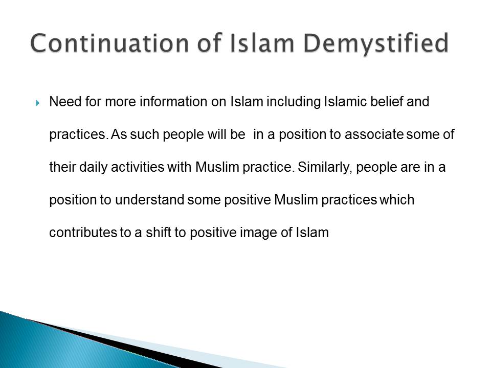 Continuation of Islam Demystified