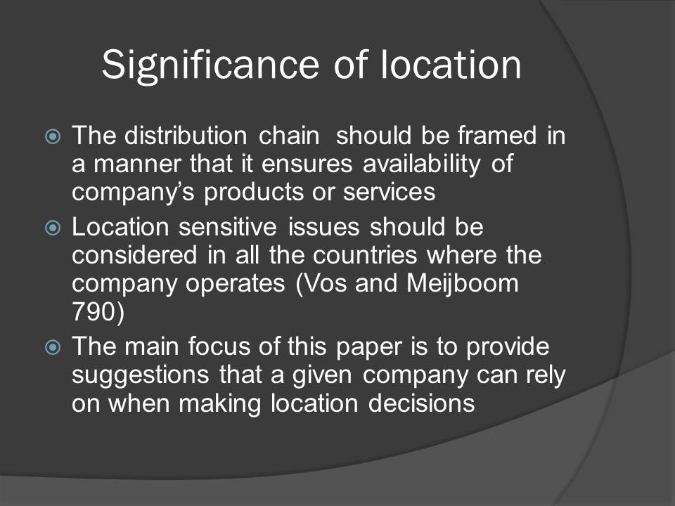 Significance of location