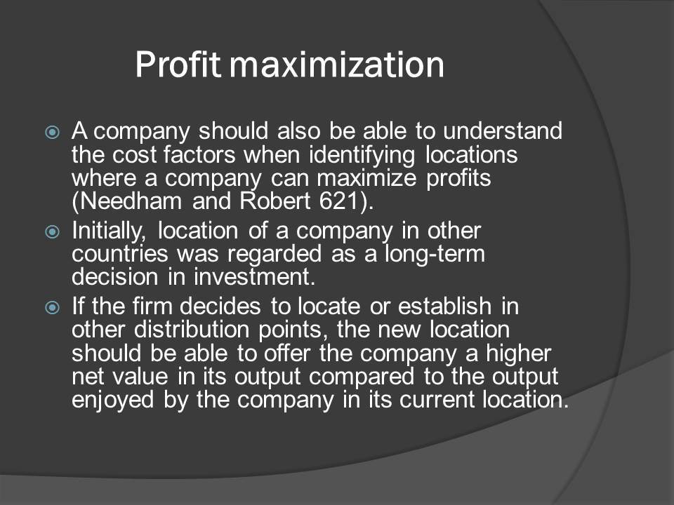 Profit maximization