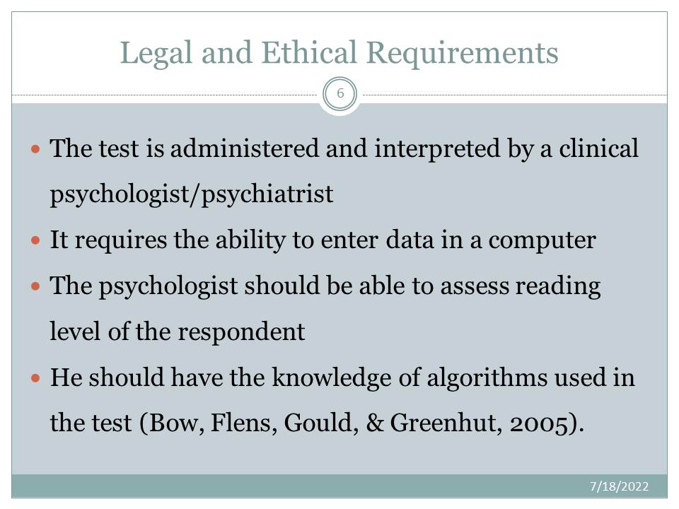 Legal and Ethical Requirements