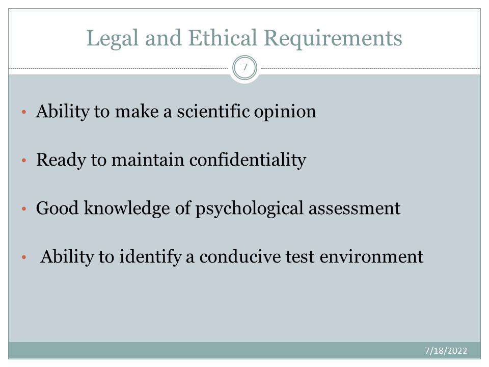 Legal and Ethical Requirements