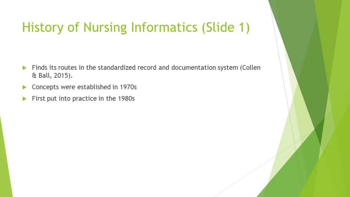 History of Nursing Informatics 