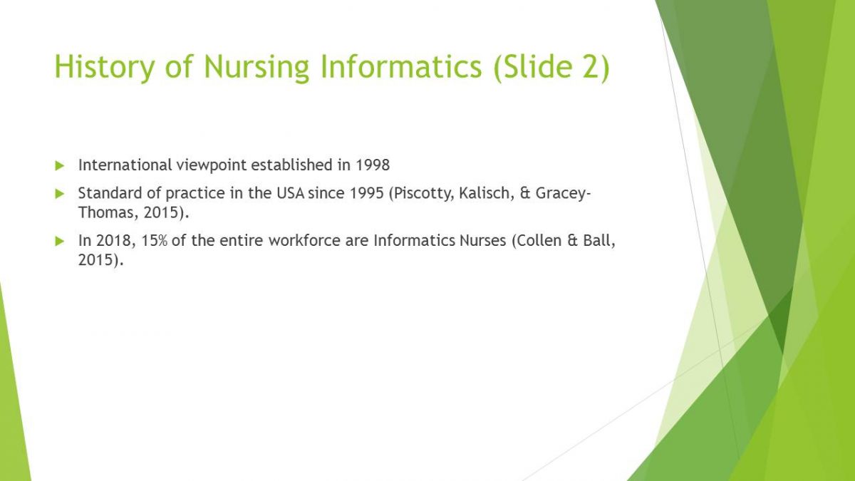 History of Nursing Informatics 