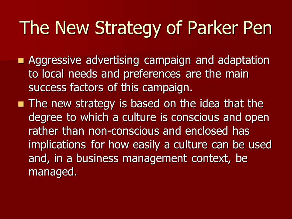 The New Strategy of Parker Pen