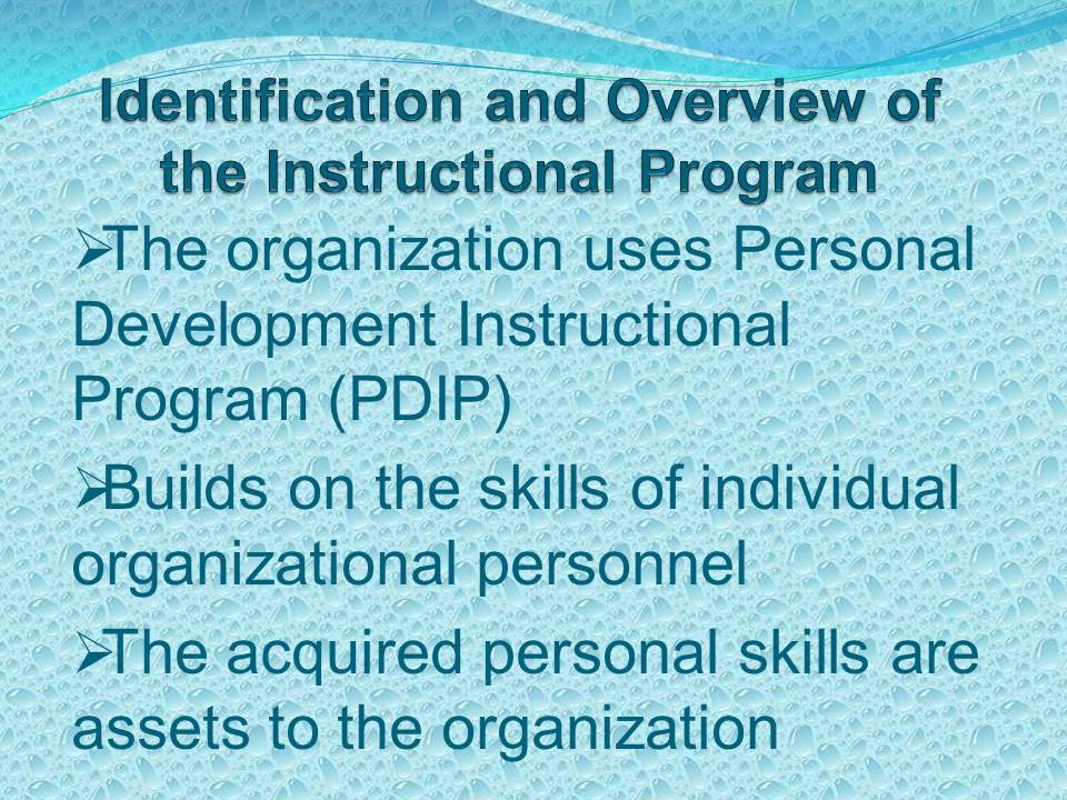 Identification and Overview of the Instructional Program