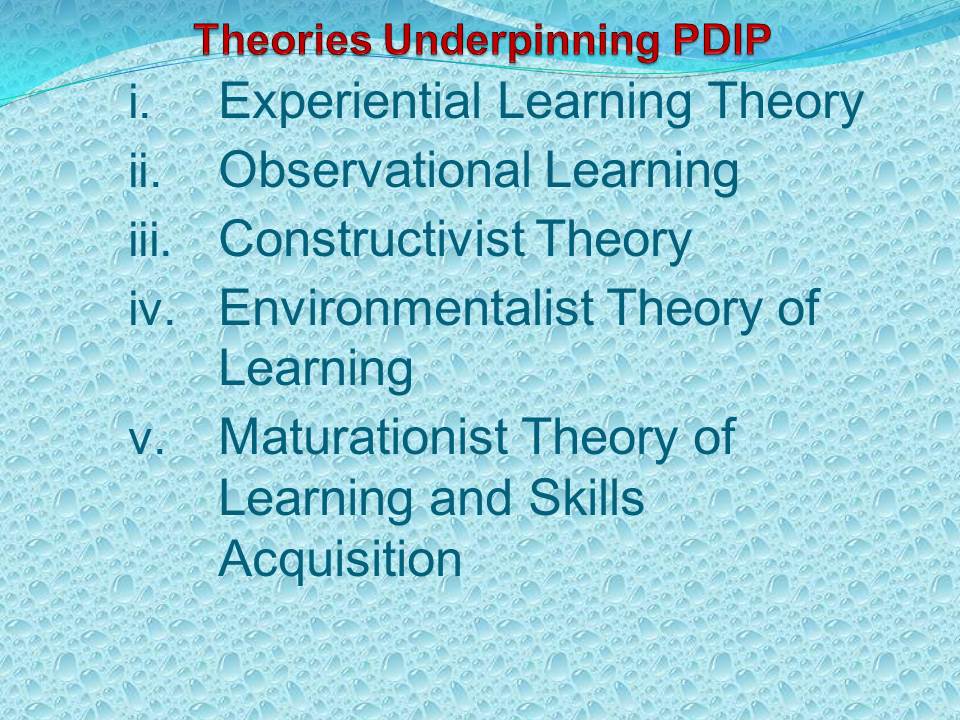 Theories Underpinning PDIP