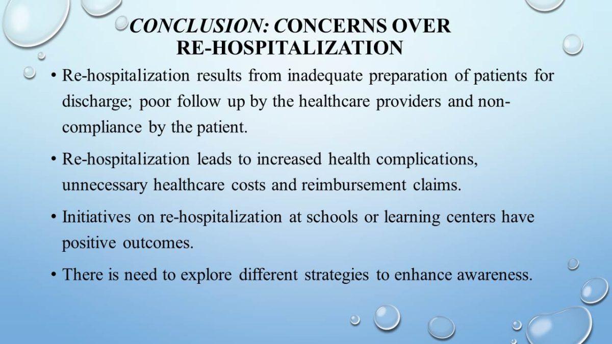 Conclusion: Concerns over re-hospitalization