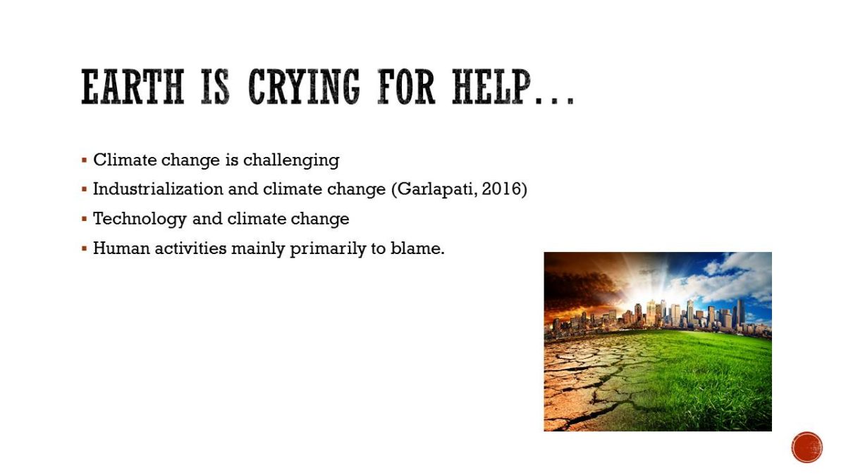 Earth is crying for help
