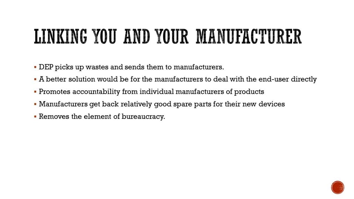 Linking you and your manufacturer