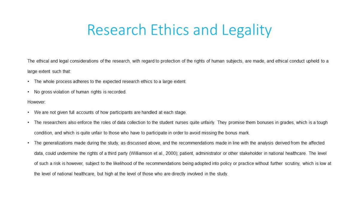 Research Ethics and Legality