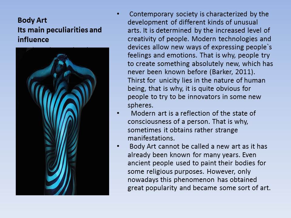 Body Art Its main peculiarities and influence