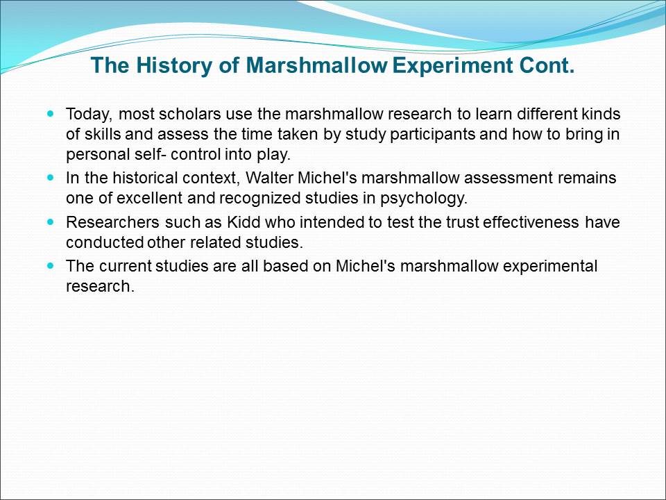The History of Marshmallow Experiment 