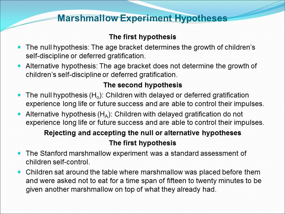 Marshmallow Experiment Hypotheses