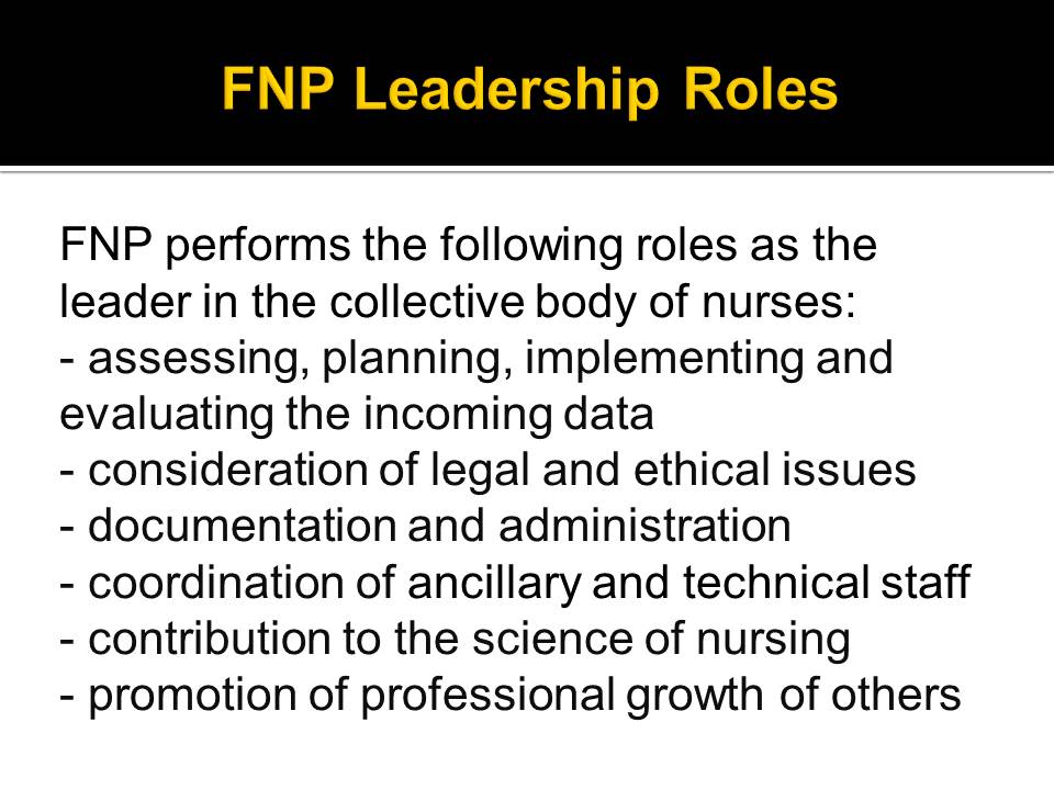 FNP Leadership Roles