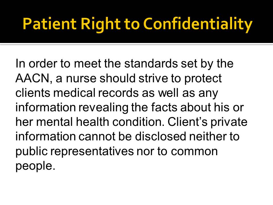 Patient Right to Confidentiality