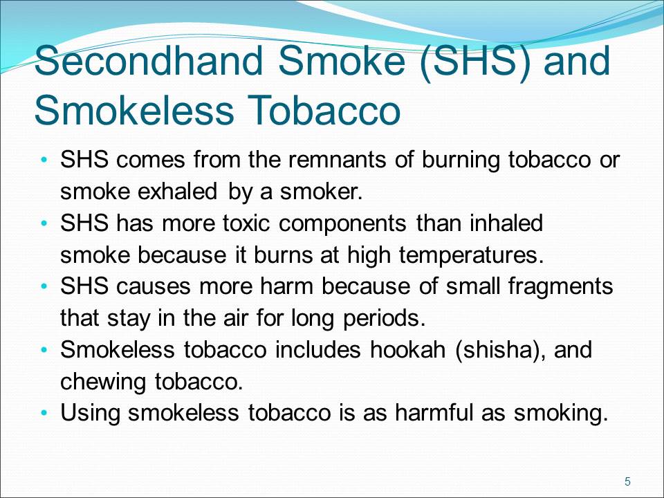 Secondhand Smoke (SHS) and Smokeless Tobacco
