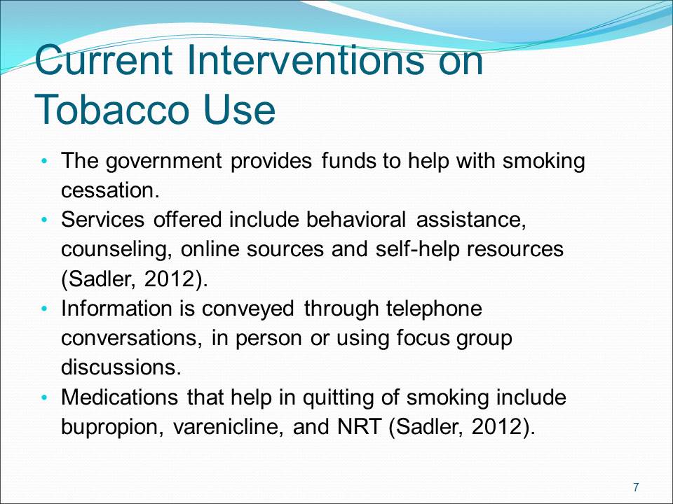 Current Interventions on Tobacco Use